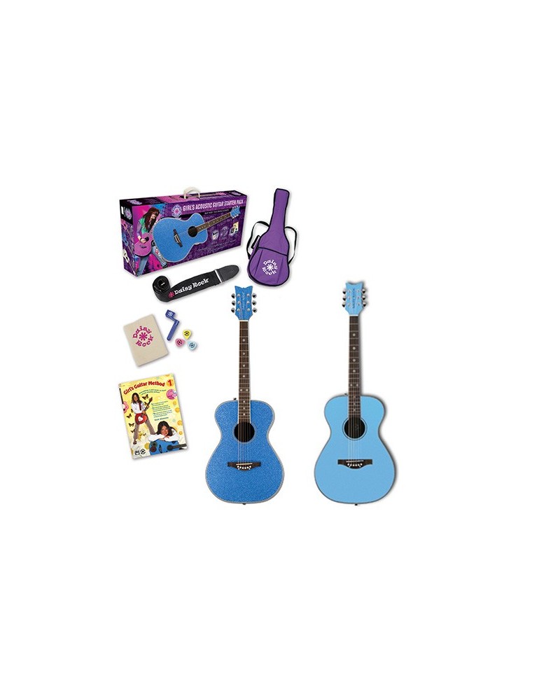Pack Guitarra Acústica Daisy Rock Pixie Starter Pack Blue