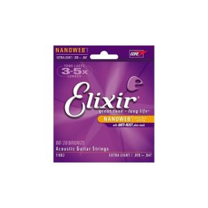Juego Cuerdas Guitarra Acústica Elixir Nanoweb 010-047