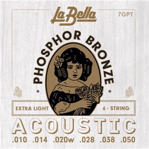 JUEGO DE CUERDAS PARA GUITARRA ACÚSTICA LA BELLA PHOSPHOR EXTRA LIGHT 10-50