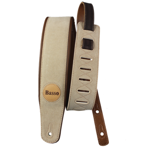 CORREA BASSO PARA GUITARRA Y BAJO SERIE ANTE SINTÉTICO BEIGE ACOLCHADA