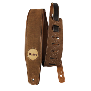 CORREA BASSO PARA GUITARRA Y BAJO SERIE ANTE SINTÉTICO MARRÓN ACOLCHADA