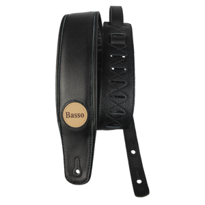 CORREA BASSO PARA GUITARRA Y BAJO SERIE CUERO NEGRA
