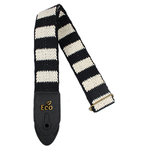 CORREA PARA GUITARRA Y PARA BAJO BASSO VEGANA LÍNEA RAYAS ECOLÓGICAS NEGRA