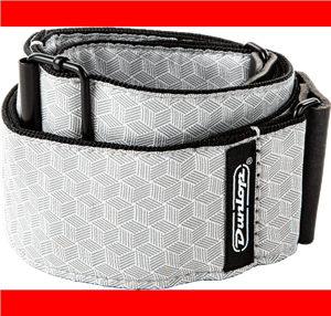 CORREA GUIT/ BAJO JACQUARD - Cube Hatch Light Grey