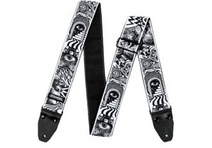 CORREA GUIT/ BAJO I LOVE DUST SKULLS - Black/White