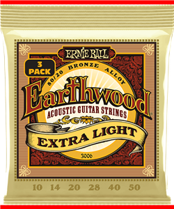 JUEGO ACÚSTICA EARTHWOOD PHOS/BZ EXTRA LIGHT 10-50 TRIPACK (3)