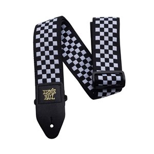 CORREA GUIT/ BAJO JACQUARD - BLACK & WHITE CHECKERED