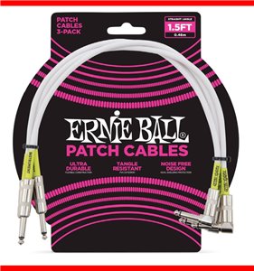 CABLE INTERLINK PVC JACK-JACK SA Blanco - 0,46m (PACK de 3)