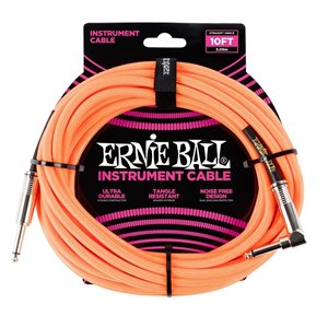 CABLE INSTRUMENTO TRENZADO JACK-JACK SA  2,54 m  - Naranja / Neon