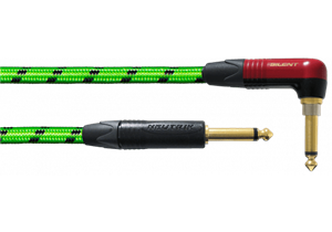 Cable de instrumento jack-jack Silent acodado verde UV 6m