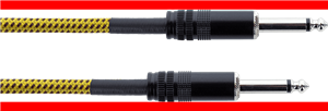 Cable de guitarra jack 3 m tweed amarillo