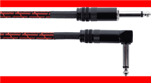 Cable de guitarra jack recto/acodado rojo 1,5 m