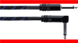Cable de guitarra jack recto/acodado tweed azul 7,5 m