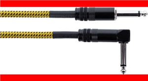 Cable de guitarra jack recto/acodado 7,5 m tweed amarillo