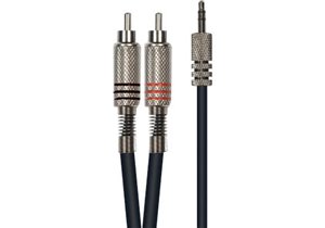Cable de 3 metros de longitud. Mini jack stereo macho a 2 RCA macho