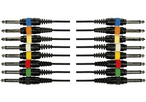 Cable de 3 metros de largo. 8 jacks mono macho a 8 jacks mono macho