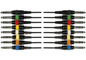 Cable de 5 metros de longitud. 8 jacks stereo macho a 8 jacks stereo macho