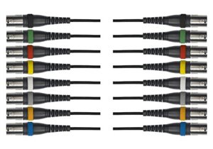 Cable de 5 metros de longitud. 8 XLR hembra a 8 XLR macho
