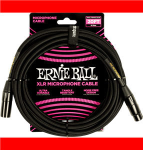 CABLE MICRÓFONO TRENZADO XLR-XLR 6 m - Negro