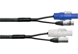 Cable DMX XLR de 5 pines + PowerCON 10 m