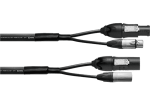 Cable DMX XLR 3 pines + Powercon True1 - 3m