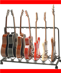 SOPORTE GUITARRA 7 UNIDADES CON RUEDAS