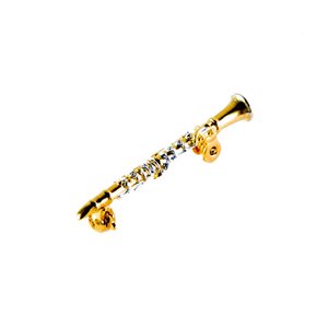 Broche 3D clarinete plateado/dorado