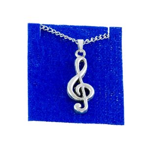 Collar clave de sol plateado