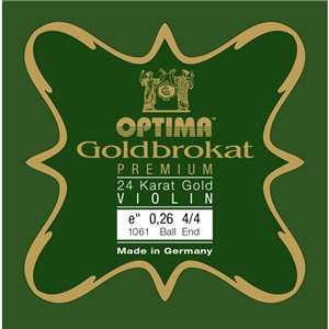 Cuerda violín Lenzner Goldbrokat Premium 24K Gold 1061 1ª Mi Bola 0.26 Medium 4/4