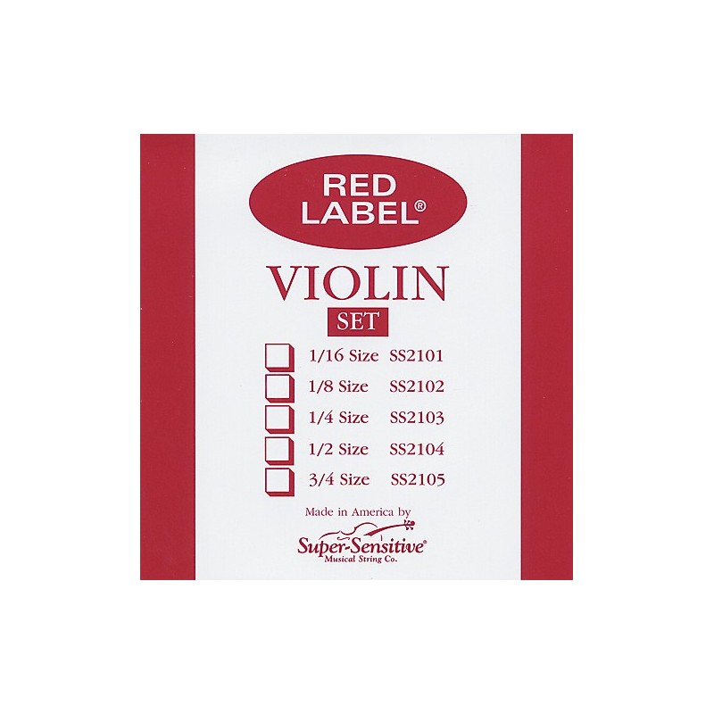 Cuerda violín Super-Sensitive Red Label 3ª Re Medium 1/2 1/2