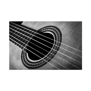 GC21 Postal de felicitación blanco y negro guitarra clásica
