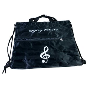 Mochila negra con asas tipo cordón