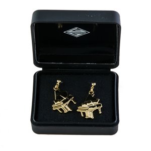 Pendientes piano de cola dorado
