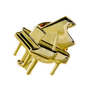 Pin piano de cola dorado