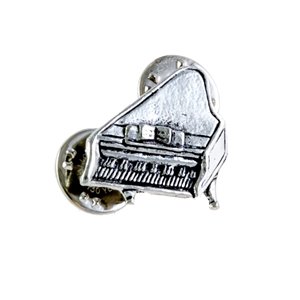 Pin piano de cola plateado
