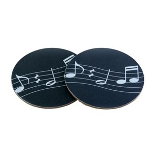 Posavasos negros pentagrama