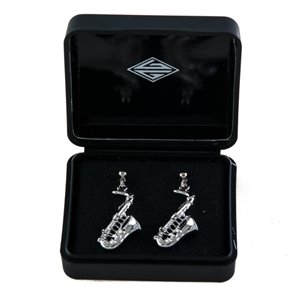 Pendientes saxo plateado 3D