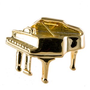 Pin piano de cola dorado 3D