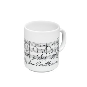 Taza blanca cerámica partitura Beethoven